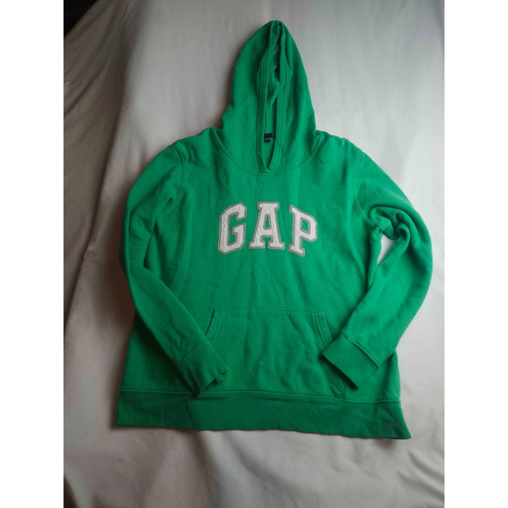 Gap Hoodie Womens L Green Fleece Classic Athleisure Sporty Streetwear Pullover